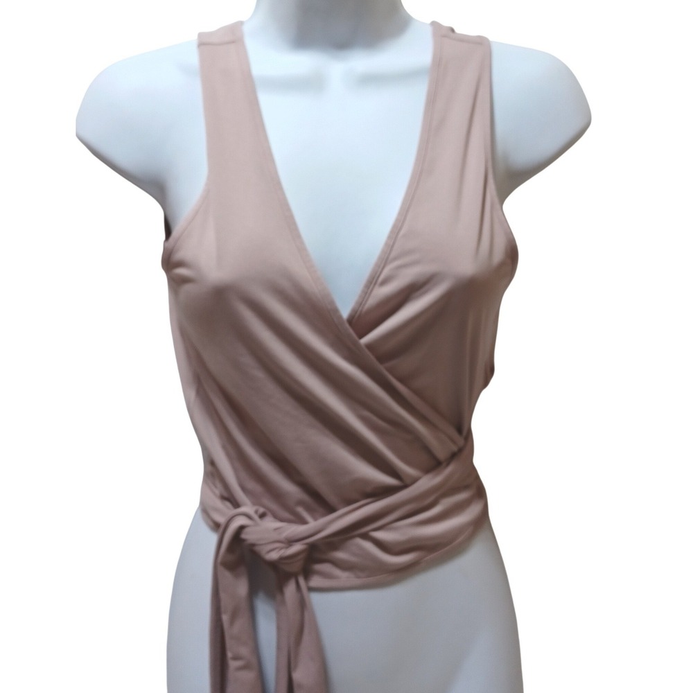 Lululemon Womens Twist Me Up Crop Tank Blush Pink Wrap Yoga Balletcore Soft Girl